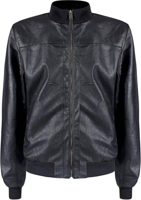 YES ZEE Heren Faux Leren Jas Klassiek Ontwerp Black Heren