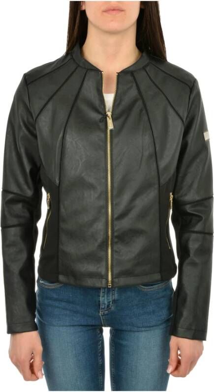 YES ZEE Leather Jackets Black Dames