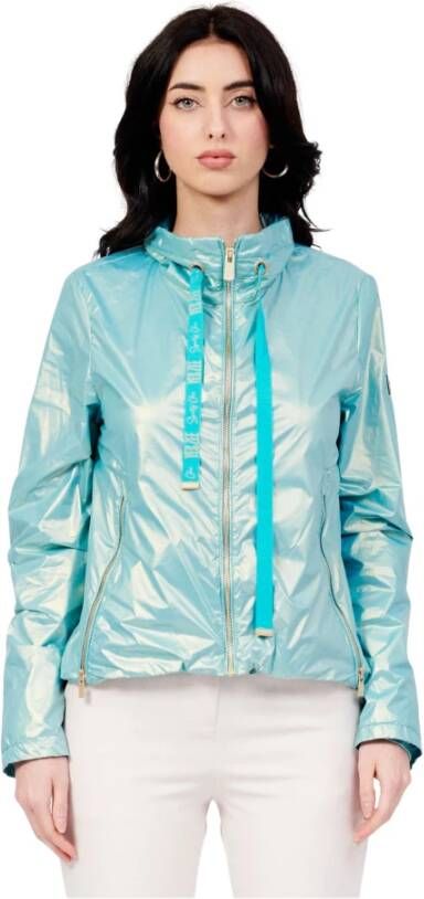 YES ZEE Nylon Parel Jack Triple Zip Design Blue Dames