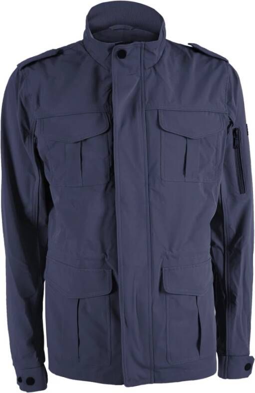 YES ZEE Blue Polyester Jacket Blauw Heren