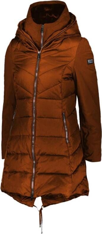 YES ZEE Orange Polyamide Jackets Coat Oranje Dames