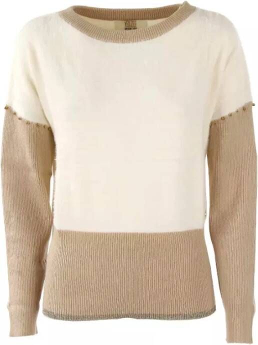 YES ZEE Round-neck Knitwear White Dames