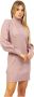YES ZEE Roze diamantpatroon gebreide jurk Pink Dames - Thumbnail 1
