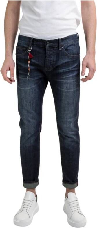 YES ZEE Blue Cotton Jeans & Pant Blauw Heren