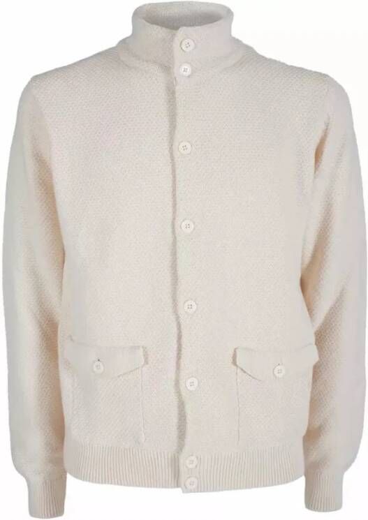 YES ZEE Cardigan Sweater met knoopsluiting White