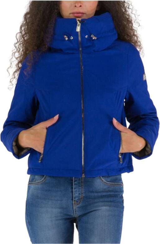 YES ZEE Korte gewatteerde softshell jas met hoge kraag Blue Dames