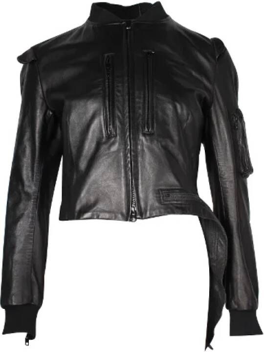 Yohji Yamamoto Pre-owned Leather outerwear Zwart Dames
