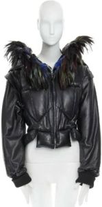 Yohji Yamamoto Pre-owned Pre-owned Leather outerwear Zwart Dames