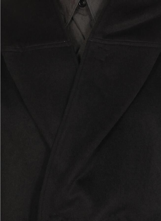 Yohji Yamamoto Zwarte Wol Kasjmier Jas Capuchon Black Dames - Foto 2