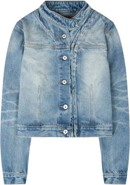 Y Project Denim Moto Jack in Licht Zandblauw Blauw Dames