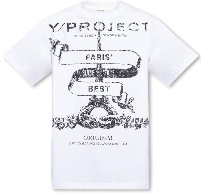 Y Project T-shirt met logo White Heren