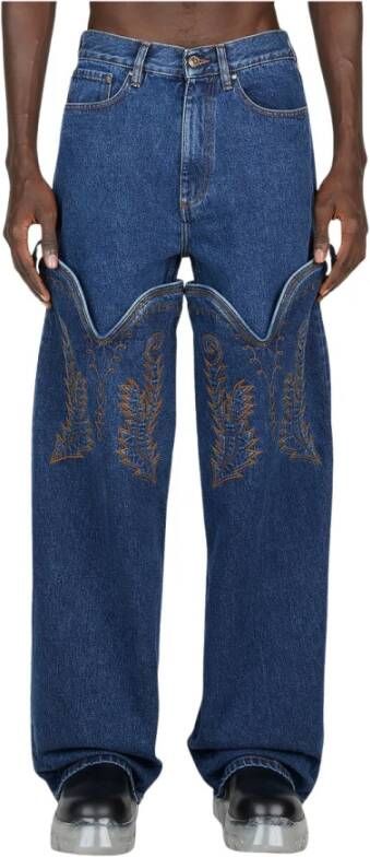 Y Project Wide Jeans Blauw Dames