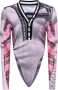 Y Project Roze en zwarte bodysuit met ruitpatroon Pink Dames - Thumbnail 3
