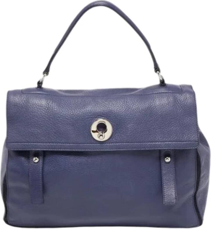Yves Saint Laurent Vintage Pre-owned Canvas handbags Blauw Dames