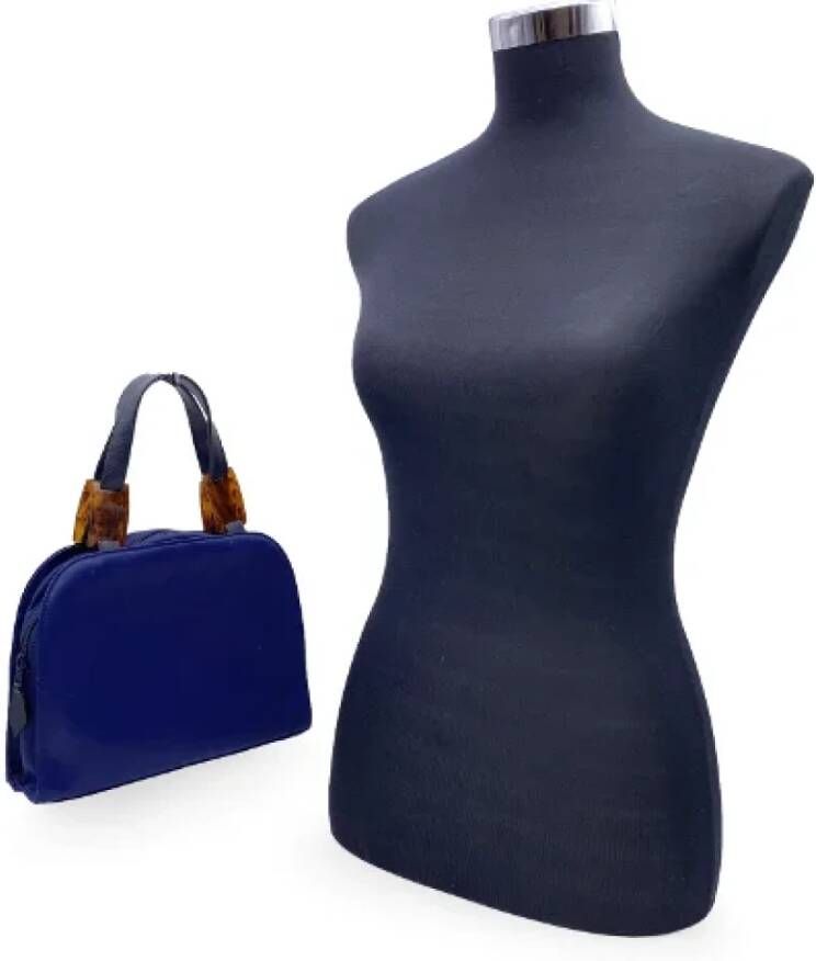 Yves Saint Laurent Vintage Pre-owned Canvas handbags Blauw Dames