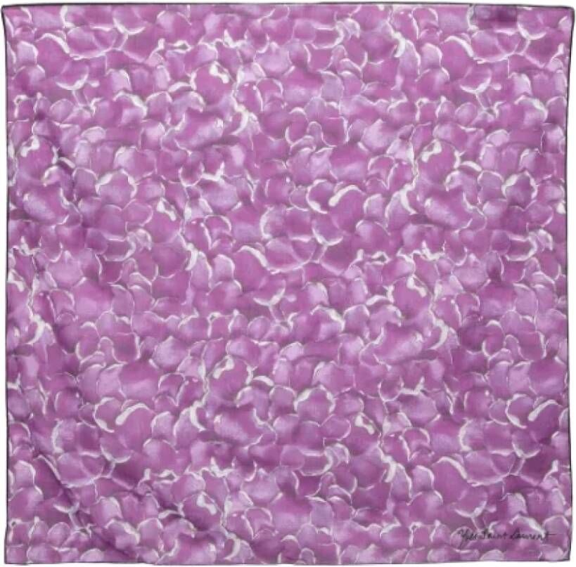 Yves Saint Laurent Vintage Pre-owned Cotton scarves Purple Dames
