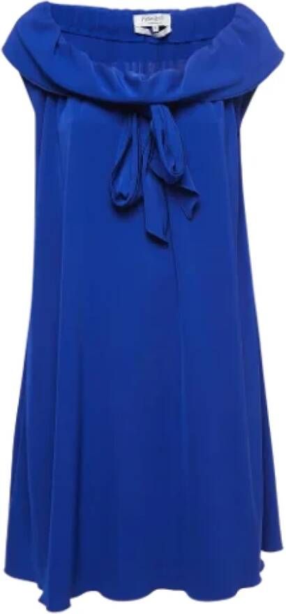Yves Saint Laurent Vintage Pre-owned Fabric dresses Blauw Dames