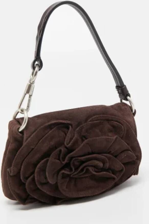 Yves Saint Laurent Vintage Pre-owned Fabric handbags Bruin Dames