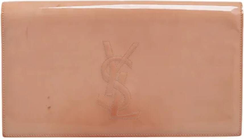 Yves Saint Laurent Vintage Pre-owned Leather clutches Beige Dames