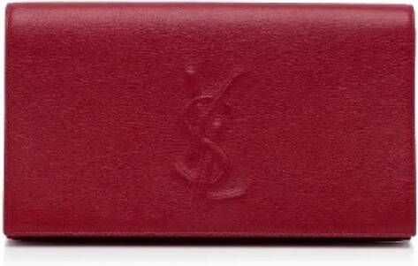 Yves Saint Laurent Vintage Pre-owned Leather clutches Rood Dames