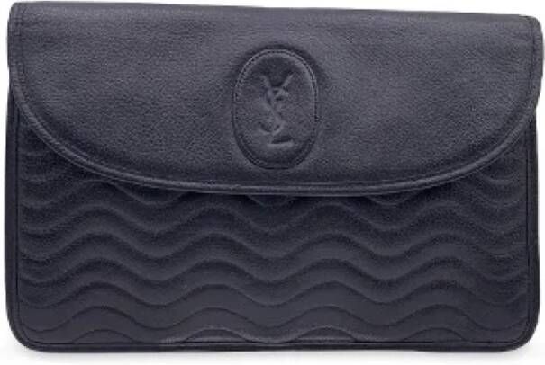 Yves Saint Laurent Vintage Pre-owned Leather clutches Zwart Dames