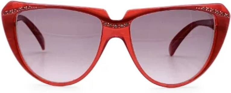 Yves Saint Laurent Vintage Pre-owned Plastic sunglasses Rood Unisex
