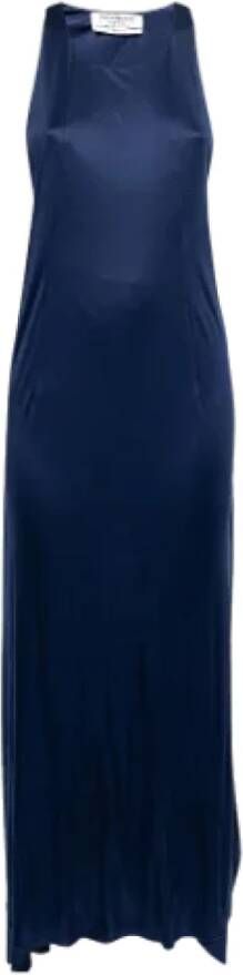 Yves Saint Laurent Vintage Pre-owned Silk dresses Blauw Dames