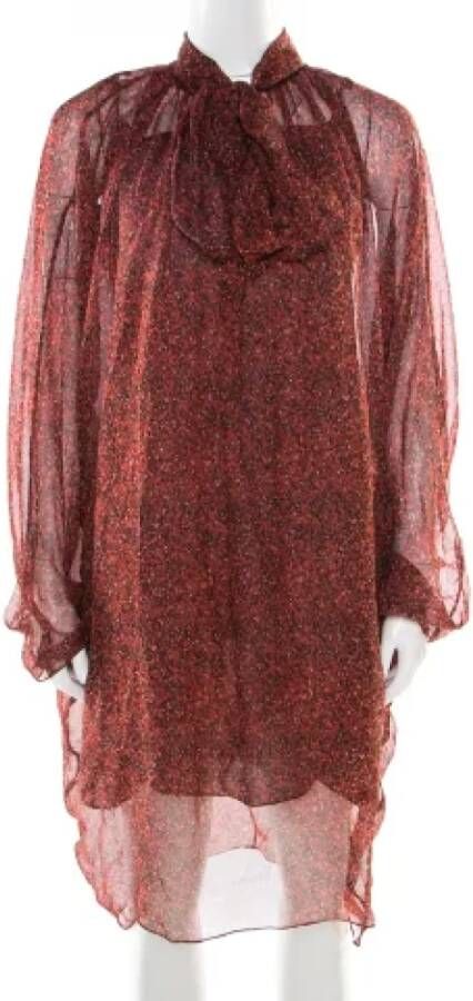 Yves Saint Laurent Vintage Pre-owned Silk dresses Rood Dames