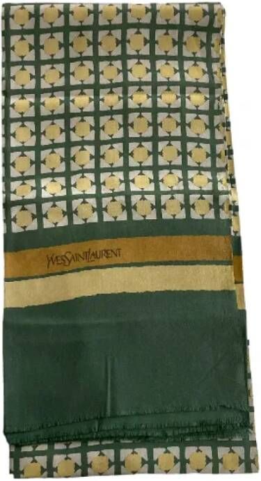 Yves Saint Laurent Vintage Pre-owned Silk scarves Groen Dames