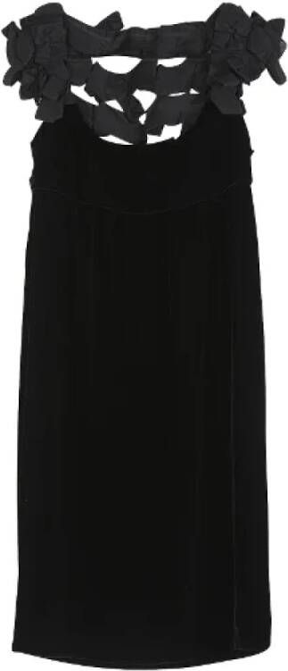 Yves Saint Laurent Vintage Pre-owned Velvet dresses Zwart Dames