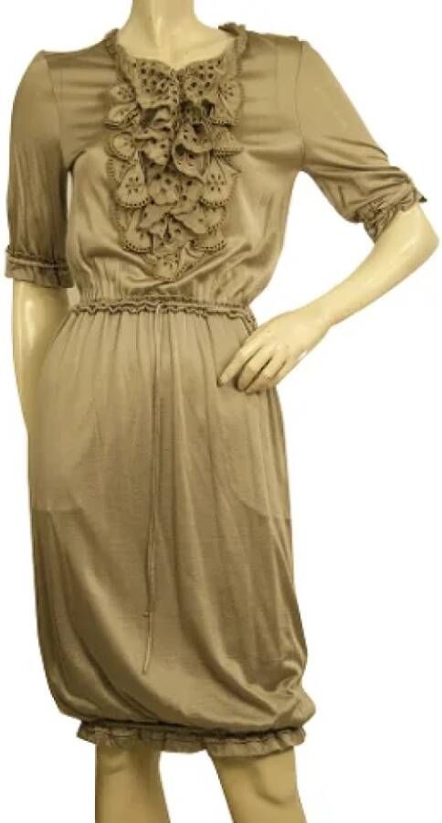 Yves Saint Laurent Vintage Pre-owned Viscose dresses Bruin Dames