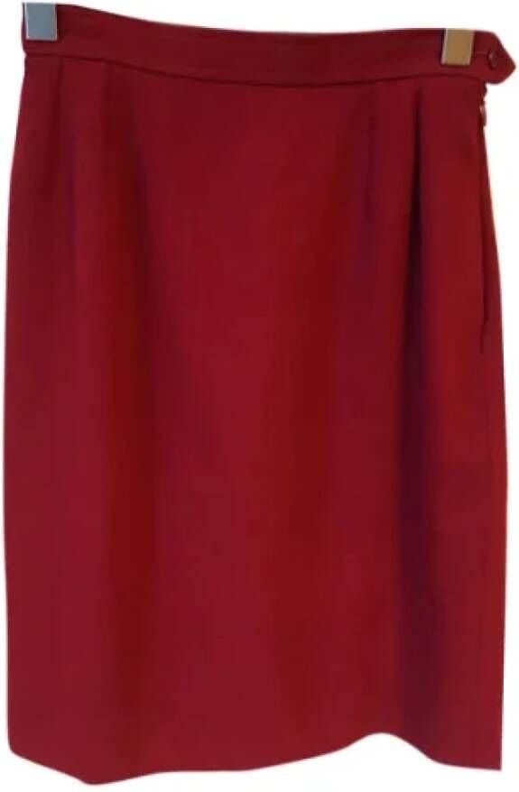 Yves Saint Laurent Vintage Pre-owned Wool bottoms Rood Dames