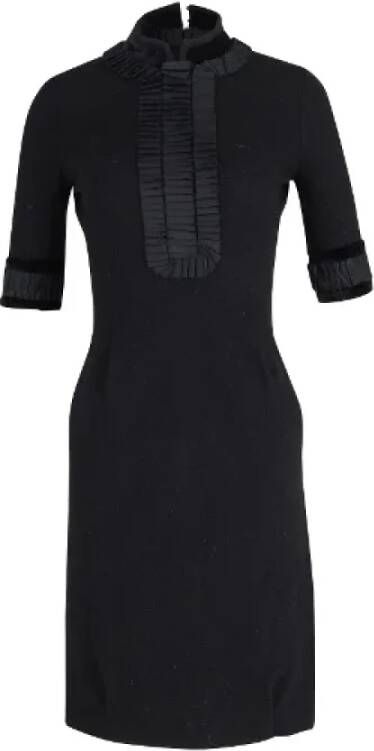 Yves Saint Laurent Vintage Pre-owned Wool dresses Zwart Dames