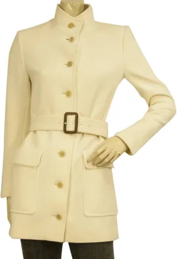 Yves Saint Laurent Vintage Pre-owned Wool outerwear Beige Dames
