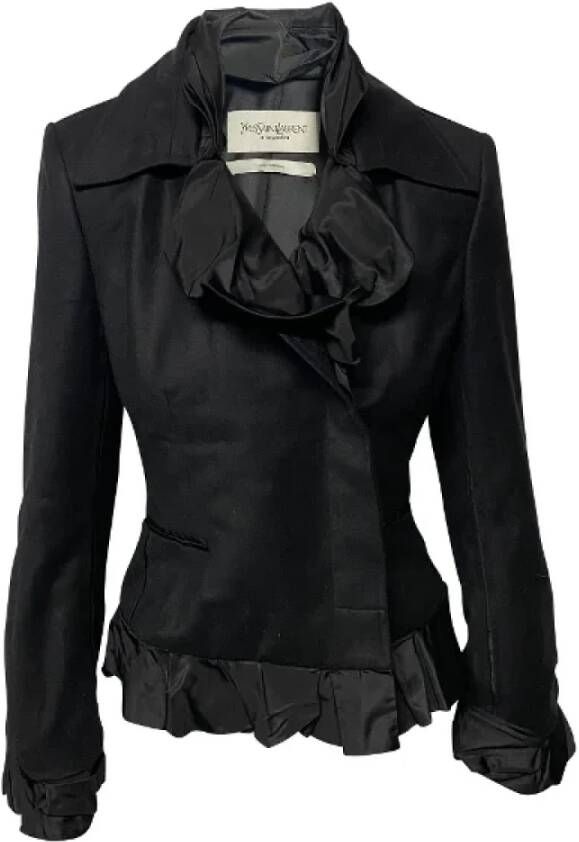 Yves Saint Laurent Vintage Pre-owned Wool outerwear Zwart Dames