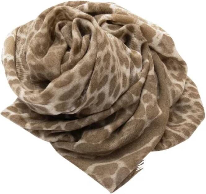 Yves Saint Laurent Vintage Pre-owned Wool scarves Beige Dames