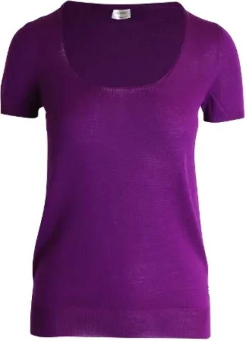 Yves Saint Laurent Vintage Pre-owned Wool tops Purple Dames