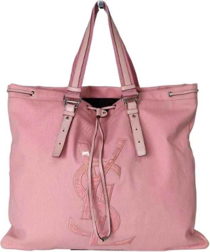 Yves Saint Laurent Vintage Voldoende canvas-bakken Roze Dames