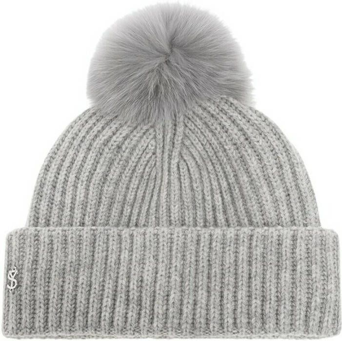 Yves Salomon Cashmere beanie Grijs Dames