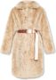Yves Salomon Beige Wollen Jas met Riem Beige Dames - Thumbnail 1