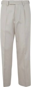 Z Zegna Cotton AND Wool ONE Pleat Trousers Wit Heren