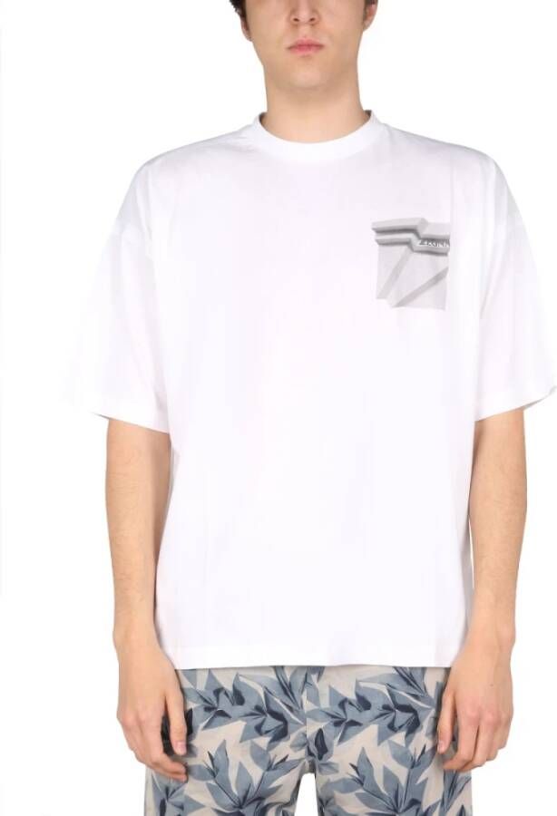 Z Zegna Logo print t-shirt White Heren