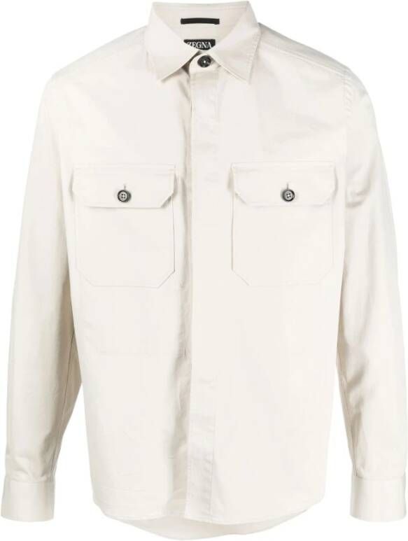 Z Zegna Shirts White Wit Heren