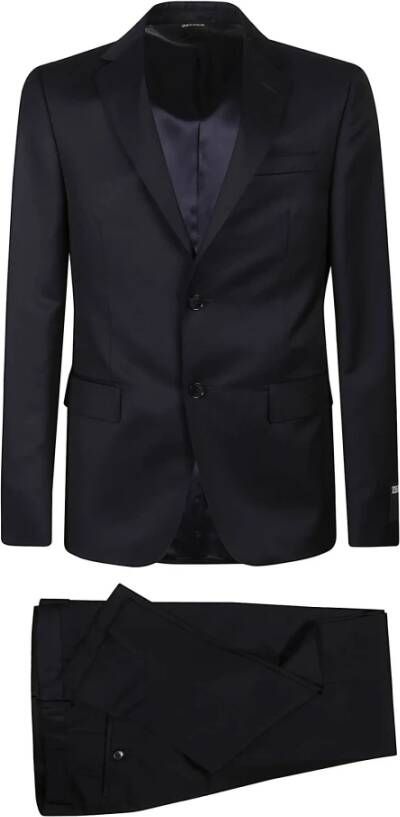 Z Zegna Single Breasted Suits Blauw Heren