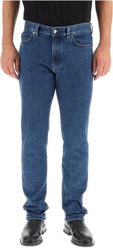 Z Zegna stone-washed organic cotton denim jeans Blauw Heren