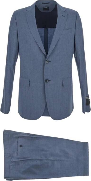 Z Zegna Suit Sets Blauw Heren