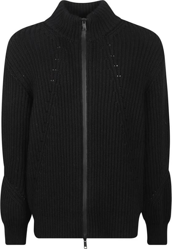 Z Zegna Zwarte Zip-Through Sweater voor Heren Black Heren