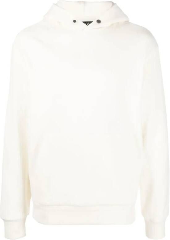 Z Zegna Witte Hoodie met Decoratieve Knopen en Klieke Hoodie White Heren