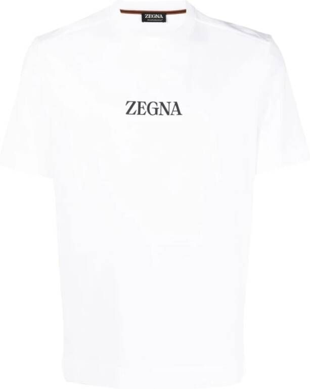 Z Zegna T-shirt mm rond St.logo Wit Heren