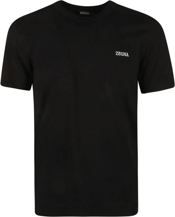 Z Zegna Zwarte korte mouw T-shirt Zwart Heren
